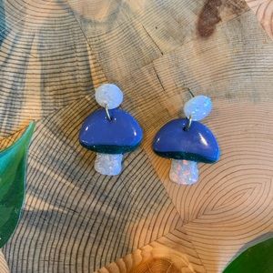 Funky Sparkle Mushroom Earrings